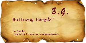 Beliczey Gergő névjegykártya